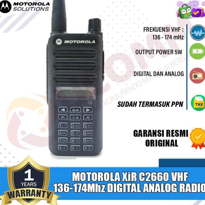 TERBARU Motorola XiR C2660 C 2660 VHF 136-174 Mhz UHF Digital Analog DMR  Ht Motorola Xir C2660 Orig