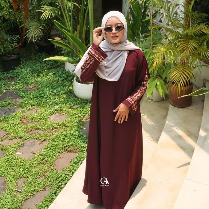 Promo Abaya Medina By Gerai Aulia Gamis Muslim Arabian Bordir Premium Dress Lebaran Mewah Syari