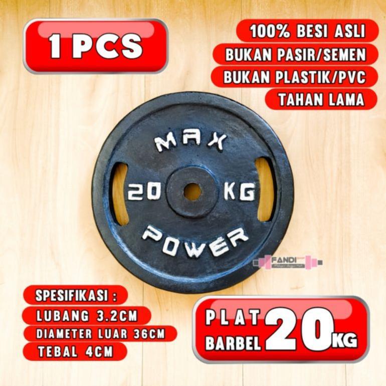PLAT BARBEL 20KG 1PCS / PEMBERAT BARBEL 20KG