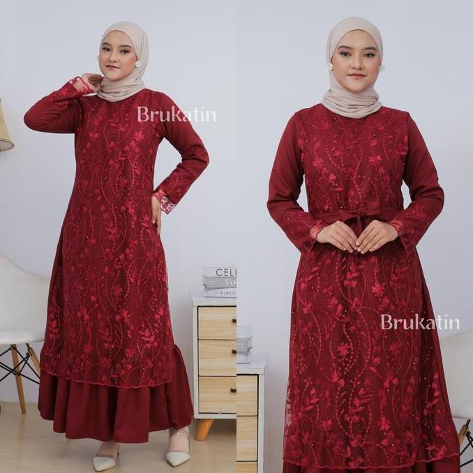 Discount Gamis Brukat Pramitha Dress Brokat Baju Pesta Tile Brukat Mutiara Gaun Kondangan Pesta Pern