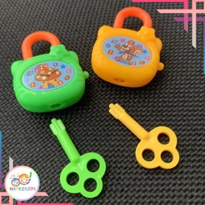 Thebest- HANEI Gembok Mainan Mini Kunci Gembok Koper Mainan Gembok koper boneka