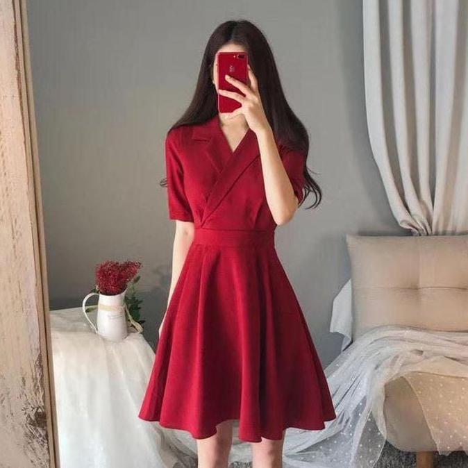 Promo Sadona Dress Korea Wanita Model Pita Belakang