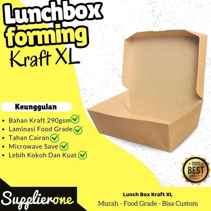 Paper Lunch Box XL isi 100/ Lunch Box Paper / Paper lunch Box Ivory / Kemasan Lunch Box  / Kemasan A