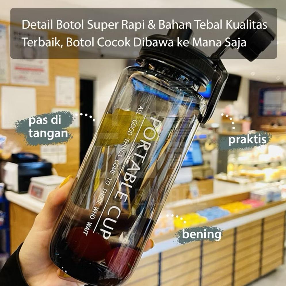 Botol Portable Cup 1000Ml Botol Plastik Portable Cup 1L Botol Minum 1 Liter Botol Portable Botol Min