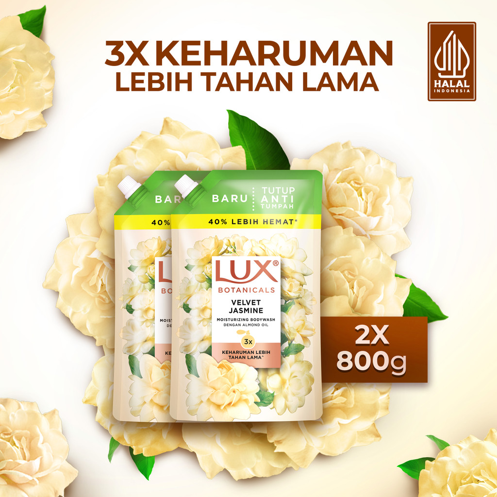 LUX Botanicals Sabun Mandi Cair Velvet Jasmine 800g x2