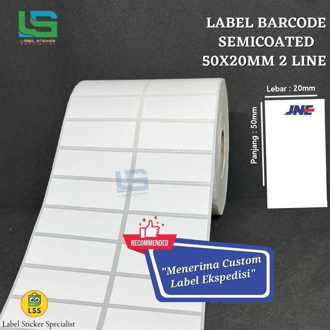 60Kelao - Label Barcode 50X20 Mm Semicoated Stiker Label 50X20Mm
