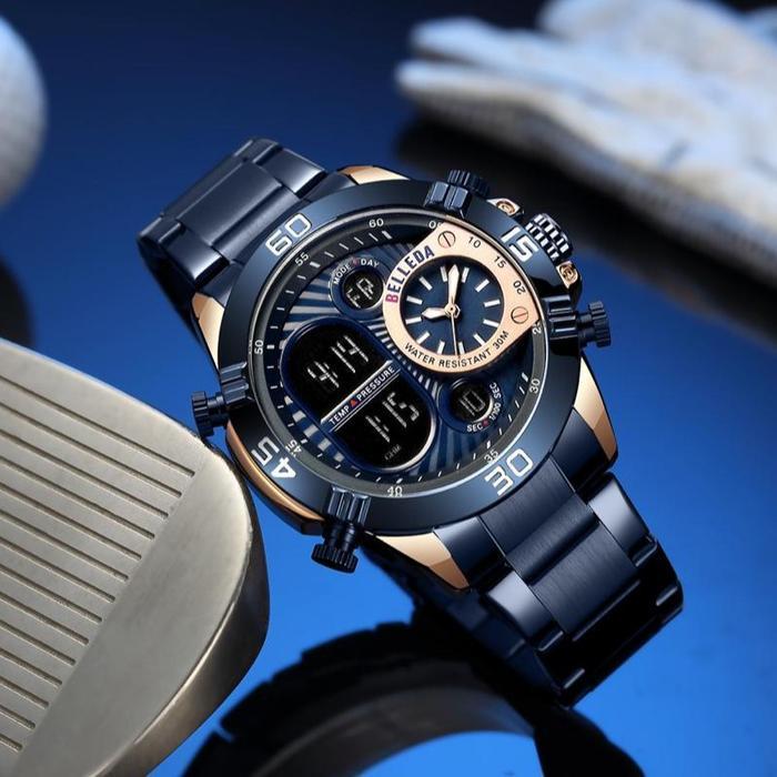 PROMO BELLEDA 9271 RANTAI Jam Tangan Pria Rantai Watch Digital Analog Rantai Casual