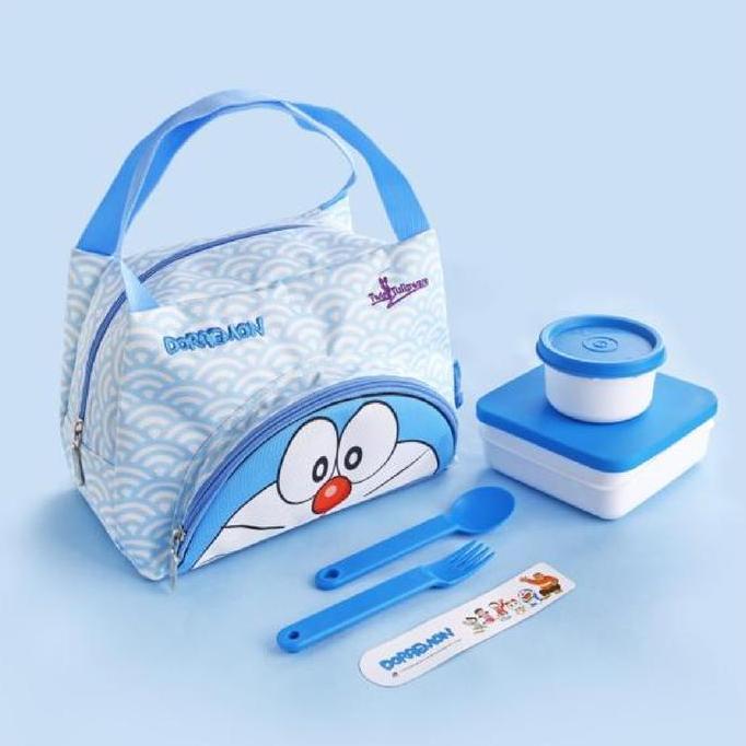 Kotak Makan Twin Tulipware Travel Bento Set Doraemon (TERBAIK) (TERBARU) (TERMURAH)