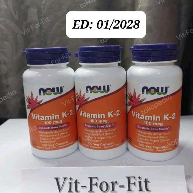 NOW Vitamin K2 100 mcg MK4 - 100 veg caps / K-2 100mcg MK-4