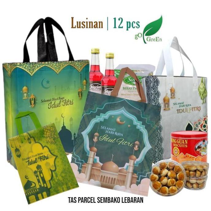 (BEST SELLER) Tas Lebaran Idul Fitri Goodie Bag Kain Spunbond Jumbo , Besar / Kecil
