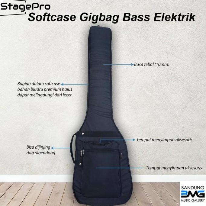 Murah StagePro Softcase Gigbag Bass Elektrik Premium / Tas Bass Elektrik Non COD
