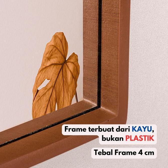 Lengkap- Interiyours Cermin Kayu Estetik Frame Oval 60 Cm Kayu Hijau Hmr Finishing Cat Doff Untuk Ka