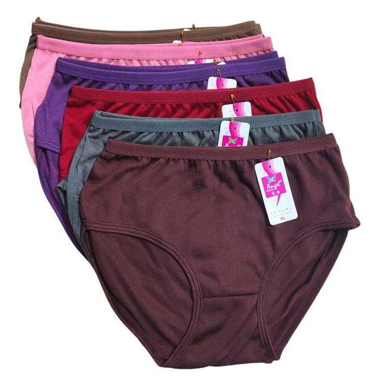 Wkwx- 3324 Kareshi Star 6 Pcs Cd Celana Dalam Wanita Cotton Dasar Panties Angel Polos Poliester Katu