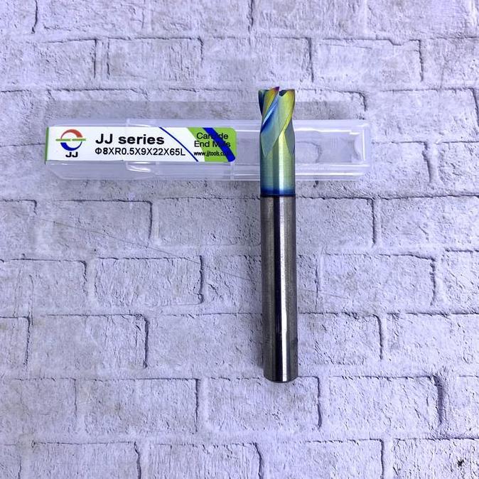 Endmill corner radius 8 mm R0.5 HRC70 JJ series baru Endmill 8mm