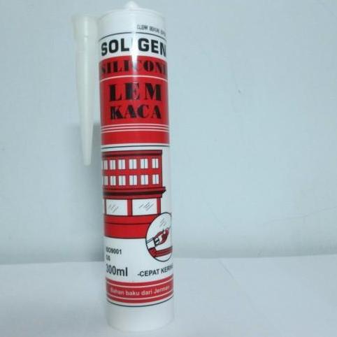 Qnqx- Lem Silicone Sealant (Lem Kaca) Soligen Warna Hitam/Putih/Clear
