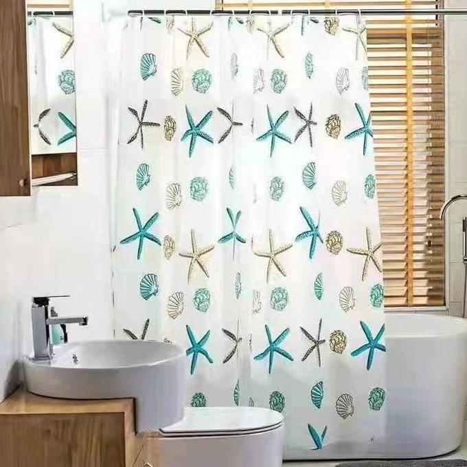 Whsxy- Tirai Kamar Mandi 183Cm X 200Cm Shower Curtain Gorden Kamar Mandi Plastik