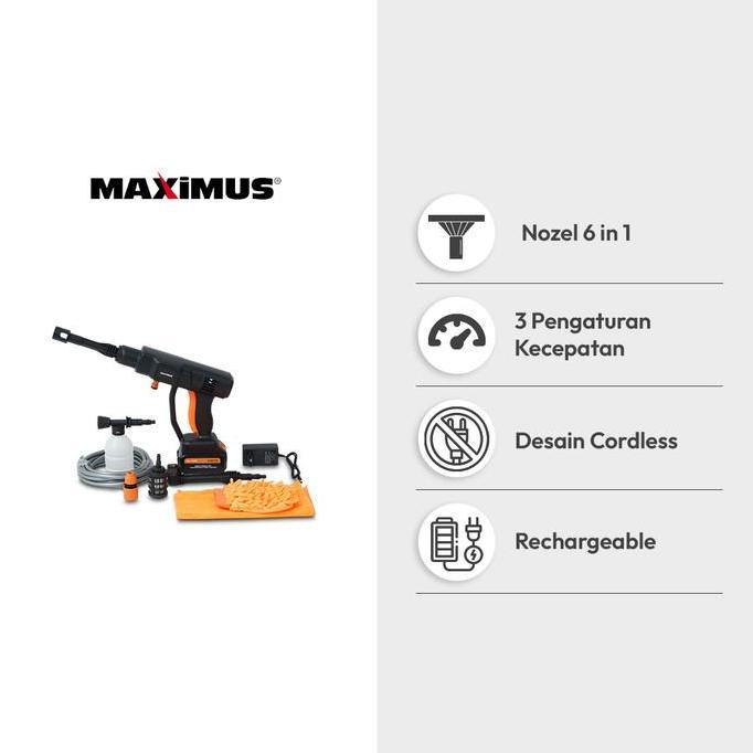 Maximus High Pressure Washer Cordless - Hitam