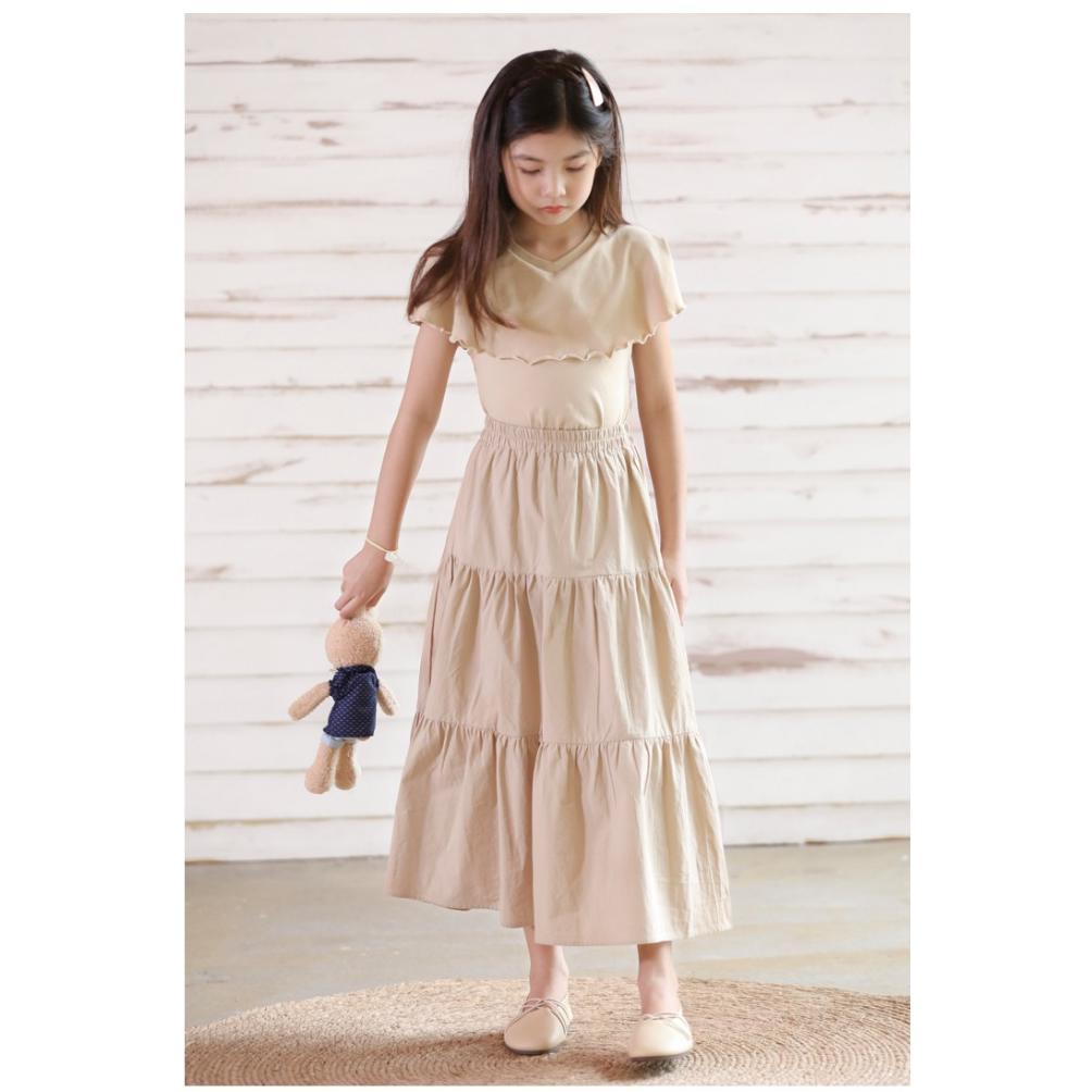 Viral  Rok Inara - Rok Panjang Anak Remaja Perempuan Model Korea Long Skirt Maxi Bawahan Rok 3 Tingk
