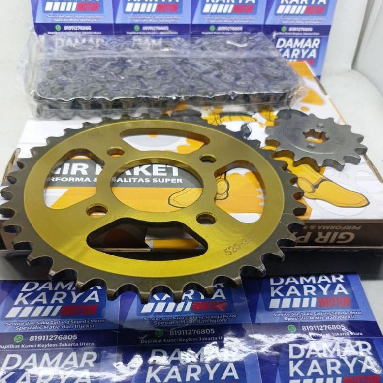 GEAR SET PULSAR 220 - GIR PAKET RANTAI PULSAR 220 TEBAL 520H ESF