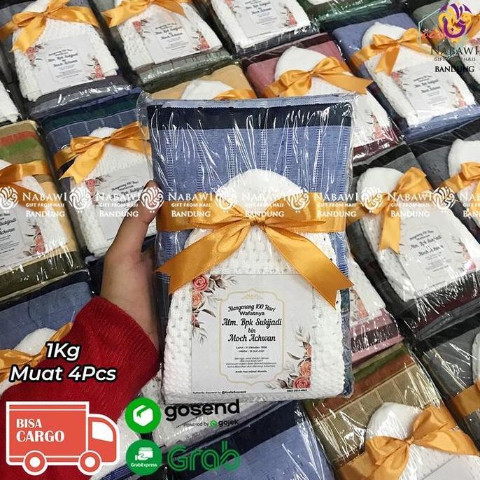 Hampers Sarung + Peci Rajut Souvenir Tahlilan Oleh Oleh Haji Umroh Nabawi Bandung