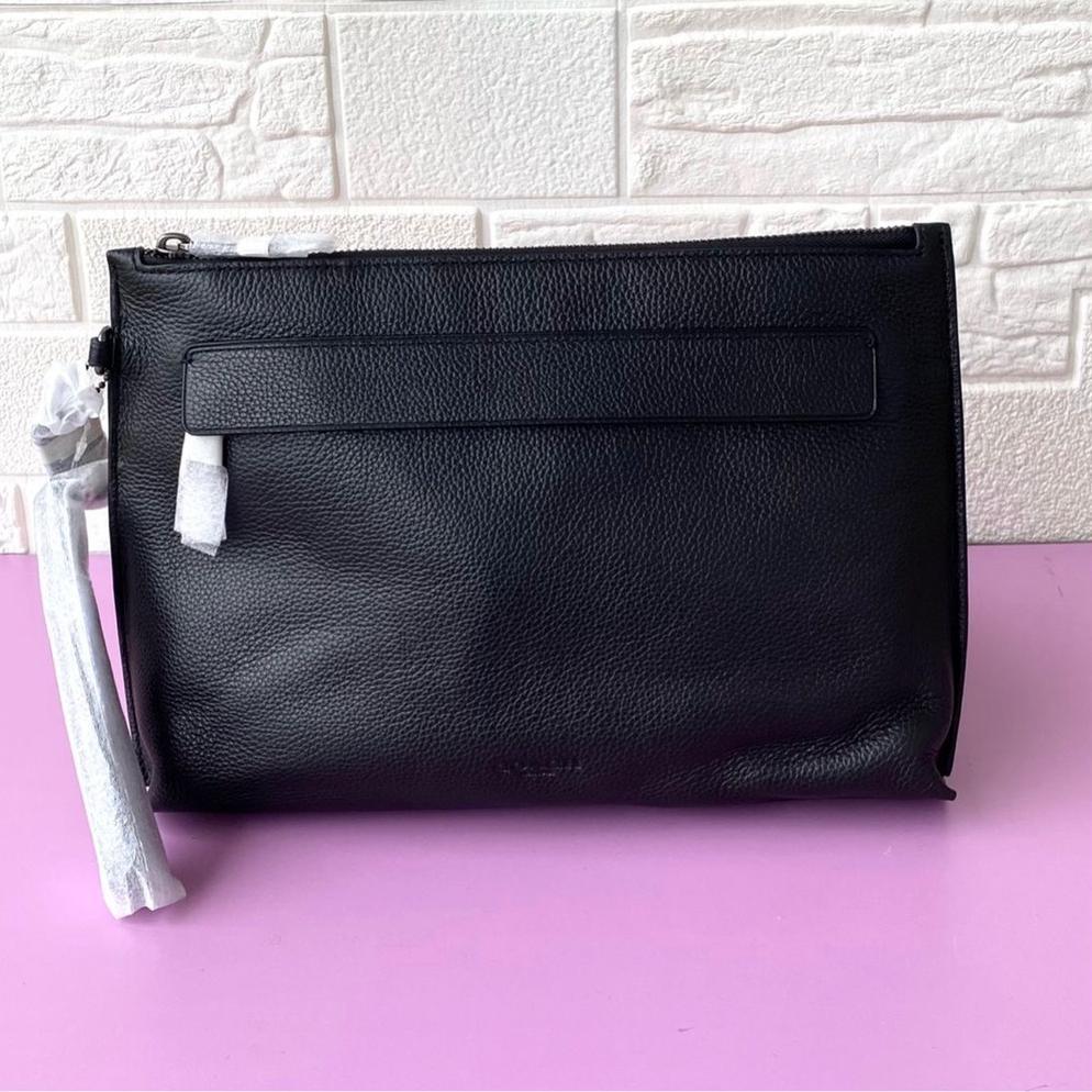 Clutch Pria Branded Co Men Carryall Pouch Pebbled Leather 100% Original