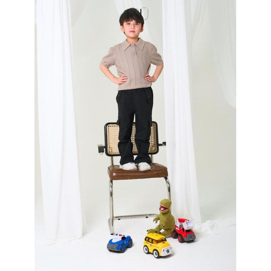 KUKAI Kids | Drew Polo Top - Kaos Polo Rajut Anak Laki-laki - Kaos Polo Knit Anak Laki-laki - Boys' 