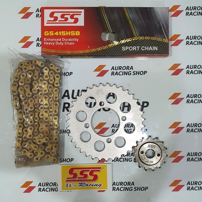 GEAR SET SSS SUPRA X OLD / GRAND / LEGENDA & RANTAI SSS 415 HSB GOLD