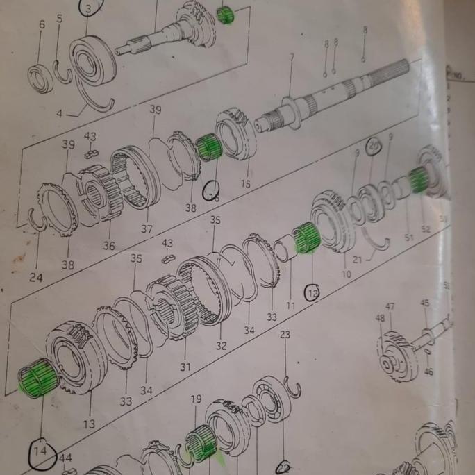 BEARING BAMBU SET TRANSMISI KATANA 6PCS LAHER BAMBU PERSENELING JIMNY