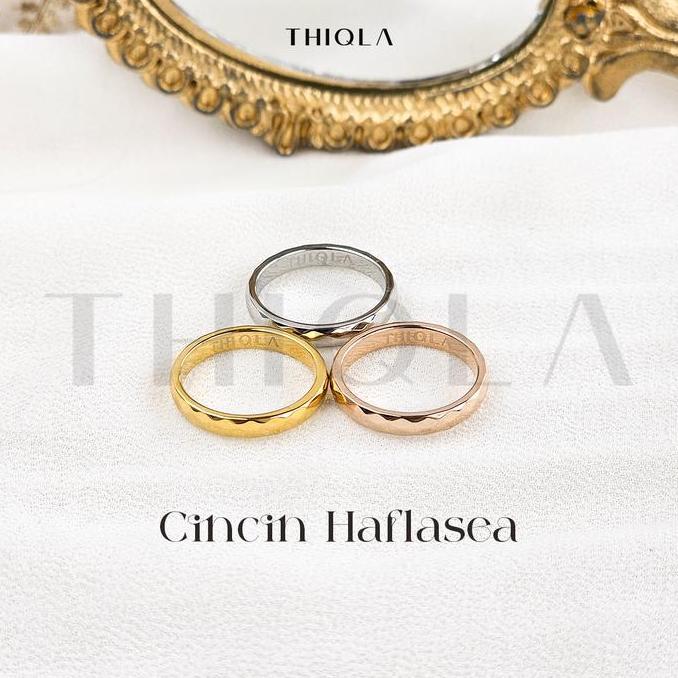 Kilaugaya- Thiqla - Cincin Tipis Haflasea - Cincin Kecil Elegan Mirip Cincin Emas Asli - Bisa Cincin