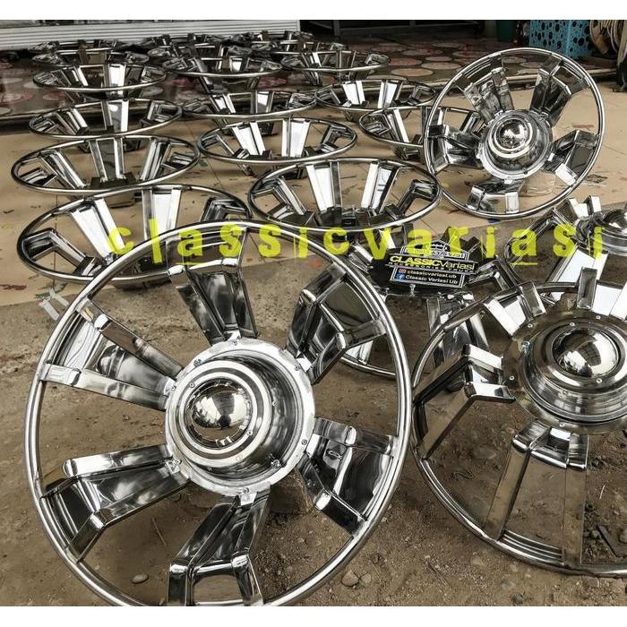 Whelldop Stainless Dop Roda R16 Dop Truk Canter Dutro Giga - Sepasang / 2Pcs Original Dan Terpercaya