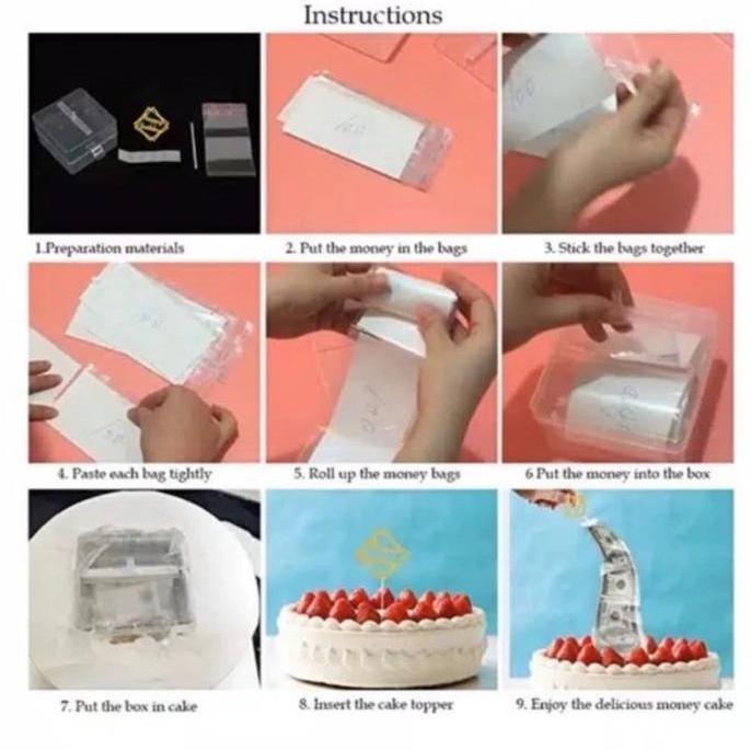 Kirimcoyy- Kotak Tarik Uang Cake Ultah Money Cake Box