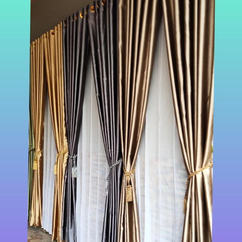 Gorden Hordeng Blackout Polos Emboss Minimalis Mewah Dan Cantik