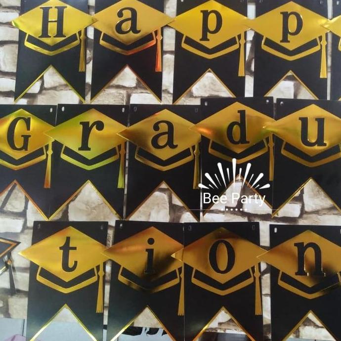 Kirimcoyy- Banner Graduation / Tulisan Happy Graduation