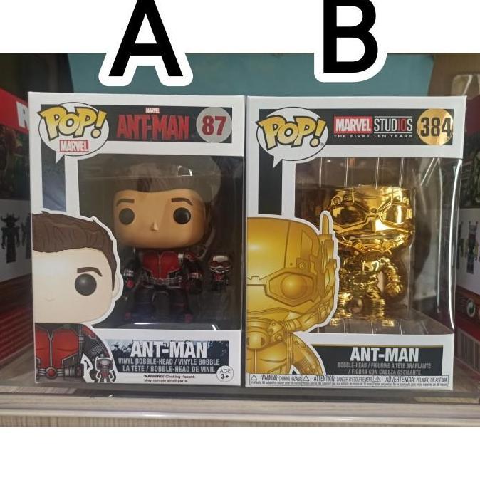 Funko POP Marvel ANT-MAN Unmasked & ANT - MAN (Gold Chrome)