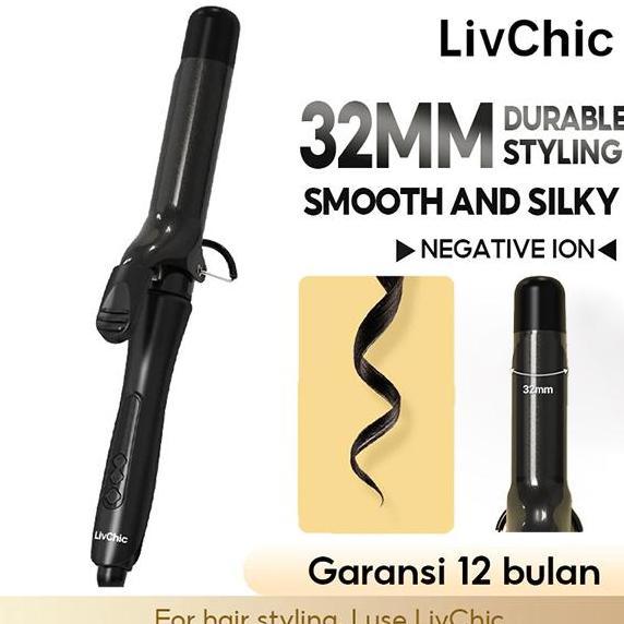 LivChic LC204 Keriting Catokan Rambut Curly catok 32mm 55W [Barang Lokal] Straightener Sisir