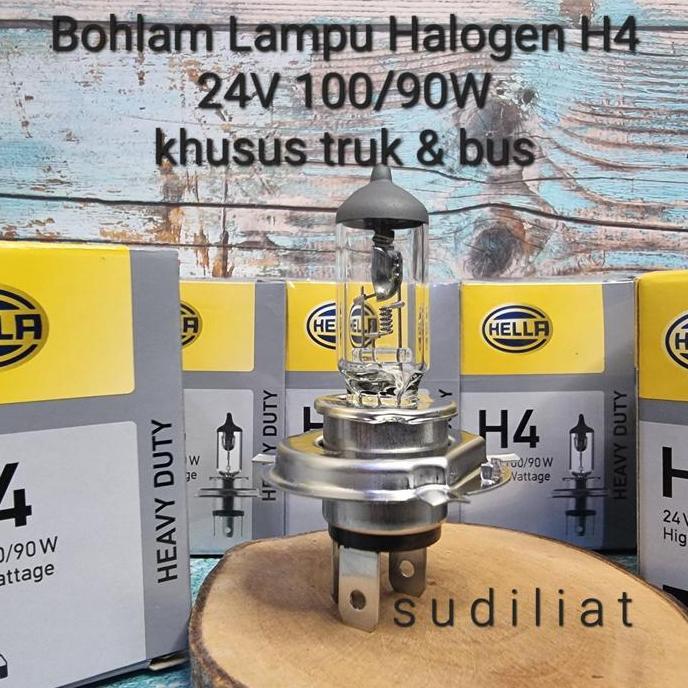 BOHLAM LAMPU HALOGEN HELLA H4 24V 100/90W UNTUK TRUK & BUS - ORIGINAL