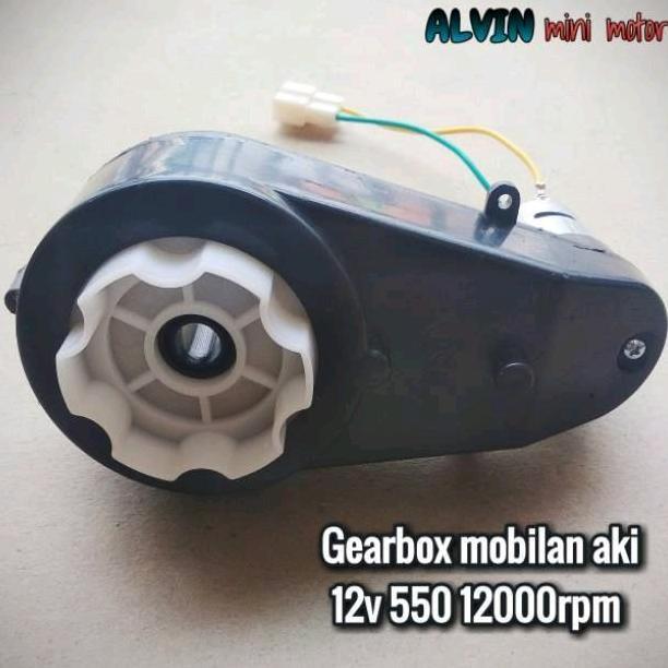 Lansungkirim- Gearbox Mobilan Aki 12V 12000Rpm 550 Wsj 6 Bintang Sparepart Mobilan Anak Mobil Mainan