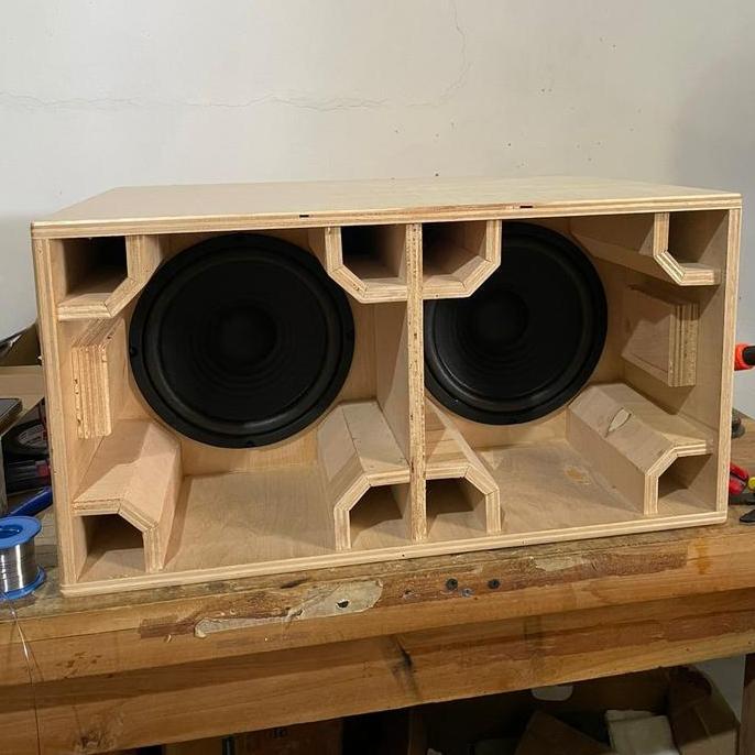 Box Sound Planar Double 8 Inch Bahan 12 mm isi Speaker Pengerjaan CNC