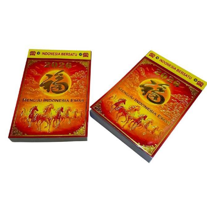Doxdoc- Kalender Harian Medium 2026 Dilengkapi Tanggalan Arab, Jawa, Dan Mandarin - Merah, Kalender 