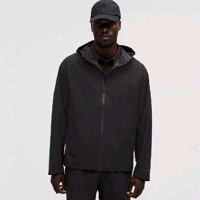 jaket gunung waterproof pria LululemonStretch Glyde Waterproof Jacket black