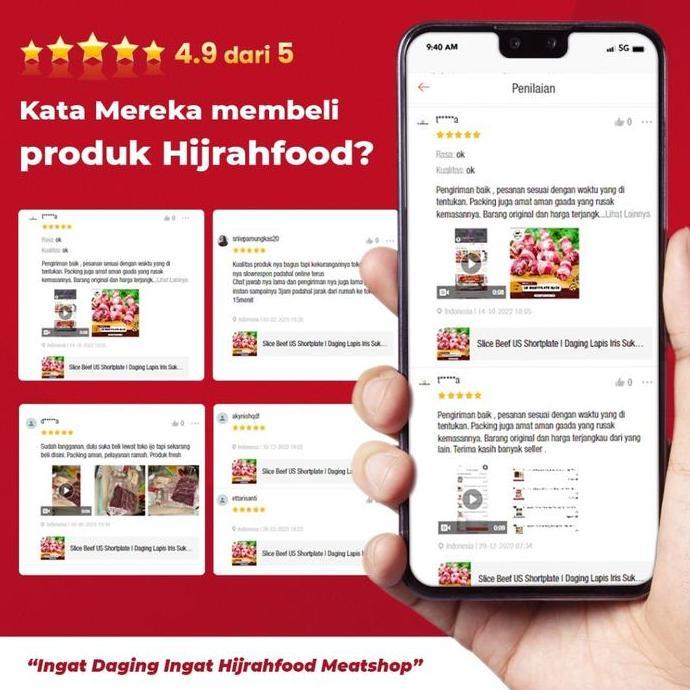 Rouge- Hijrahfood Iga Tulang Muda Jando Sandung Lamur Sapi | Beef Brisket Bone Aus - 1 Kg