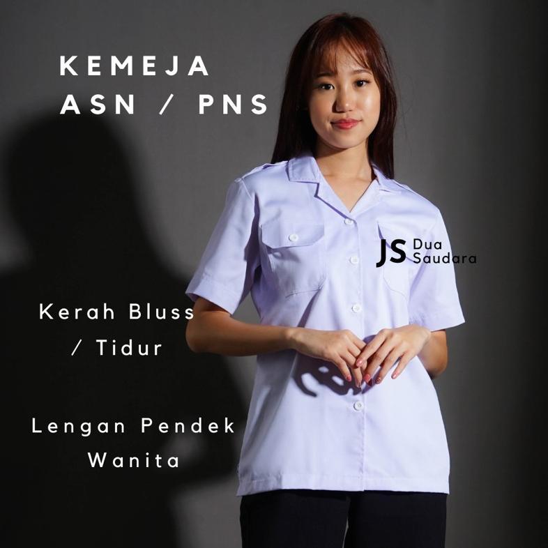 ORIGINAL KEMEJA PEMDA PUTIH KERAH BLUS-KERAH TIDUR / KEMEJA ASN / KEMEJA PNS PUTIH / KEMEJA PUTIH WA