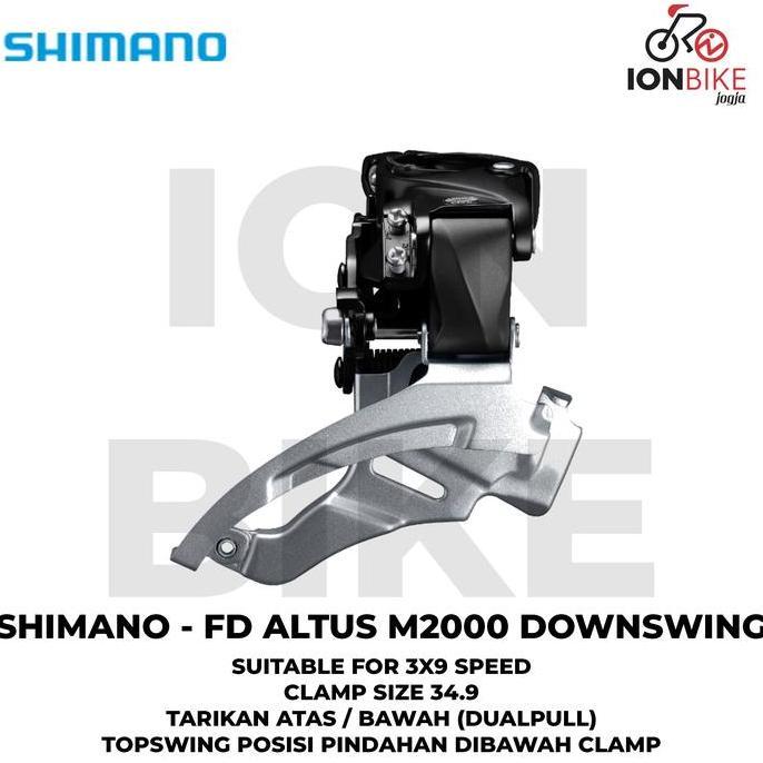 FD Shimano Altus M2000 Down Swing Dual Pull Tarikan Atas Bawah Max 44T