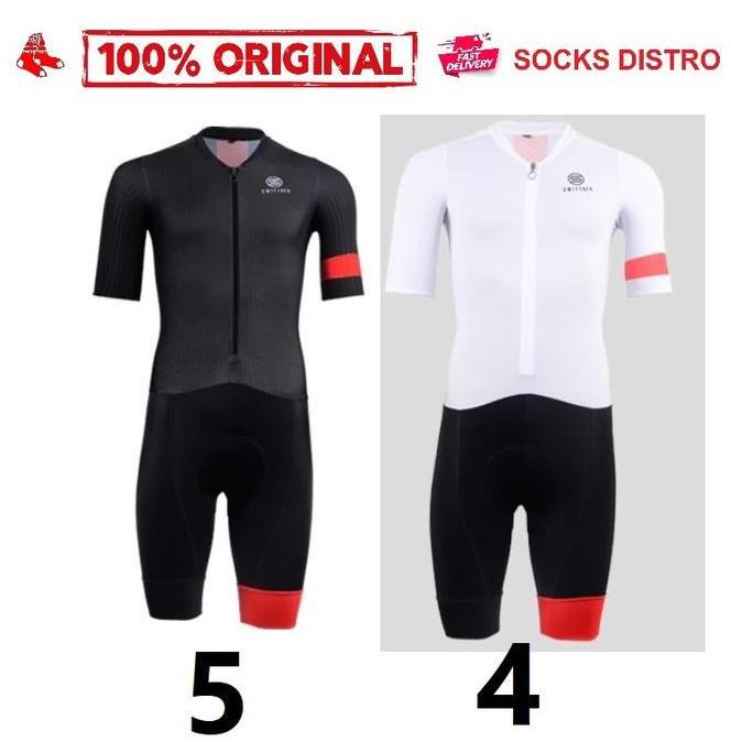C04-05 SKINSUIT SWIFTOFO SEPEDA JERSEY DAN CELANA PADDING HITAM DAN PU