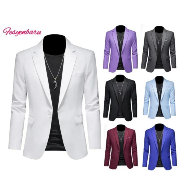 BEST SELLER JAS / BLAZER PRIA / JAS PRIA HITAM / ABU / NEVY / UNGU / PUTIH / BIRU / HIJAU / SLIM FIT