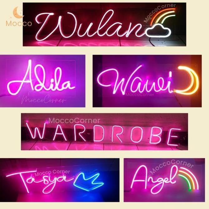 (Allthebest) Lampu Neon Sign Custom / Lampu Neon Flex Custom Nama Tulisan / Lampu