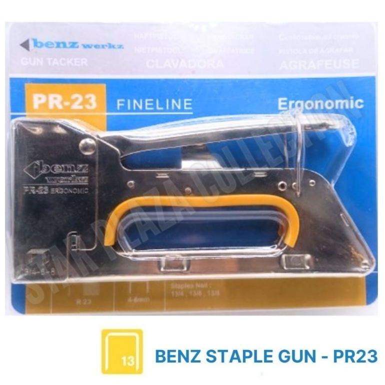 BENZ WERKZ Staple Stapler Gun Tacker PR23 R23 - Alat Staples Hekter Gun Tembak Manual Murah (untuk P