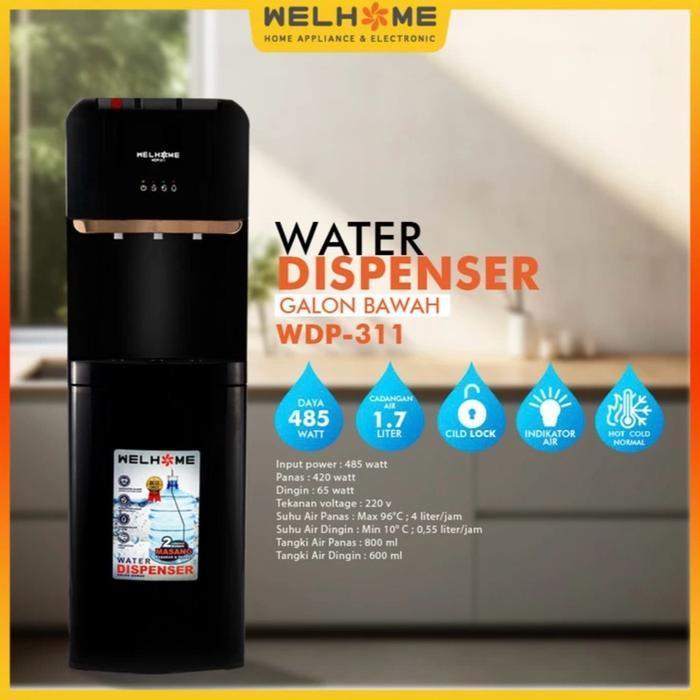 (Ready) Dispenser Air Galon Bawah Welhome Wdp-311 (Panas, Dingin, & Normal) Dispenser Tinggi Hot, Co