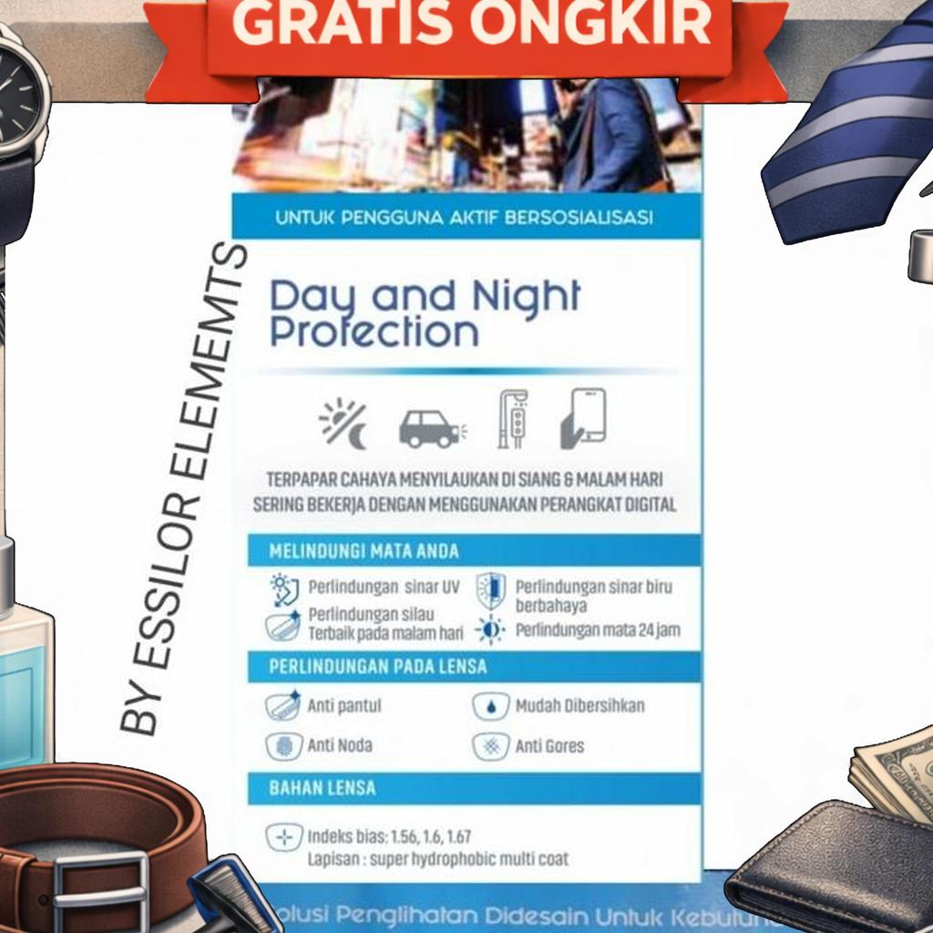 Lensa Fsv Elements Day And Nigh Protection Uv420 By Essilor Original