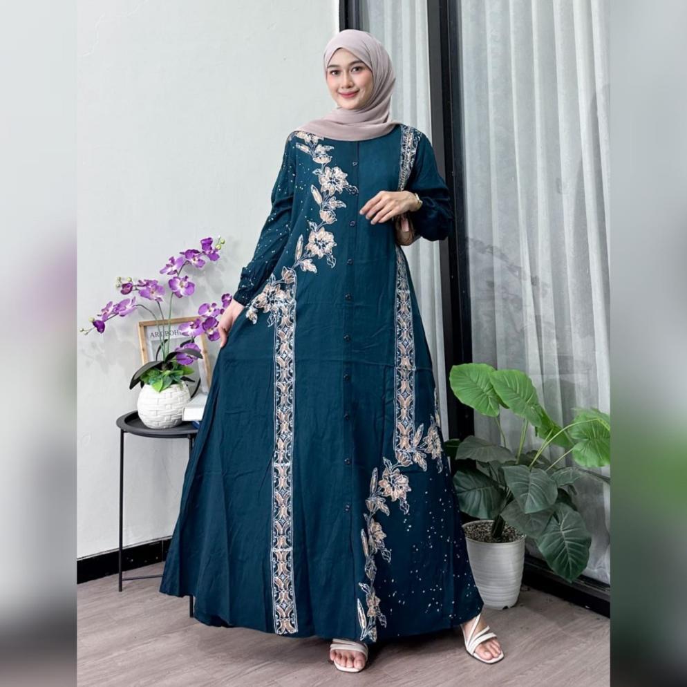 bestpromo gamis twill ori terbaru 2025 - gamis twill ori pekalongan - saku kanan tali samping